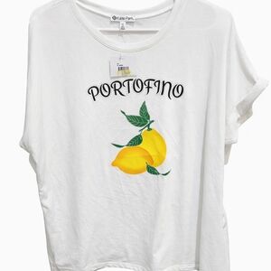 White Portofino Lemon Graphic T-Shirt